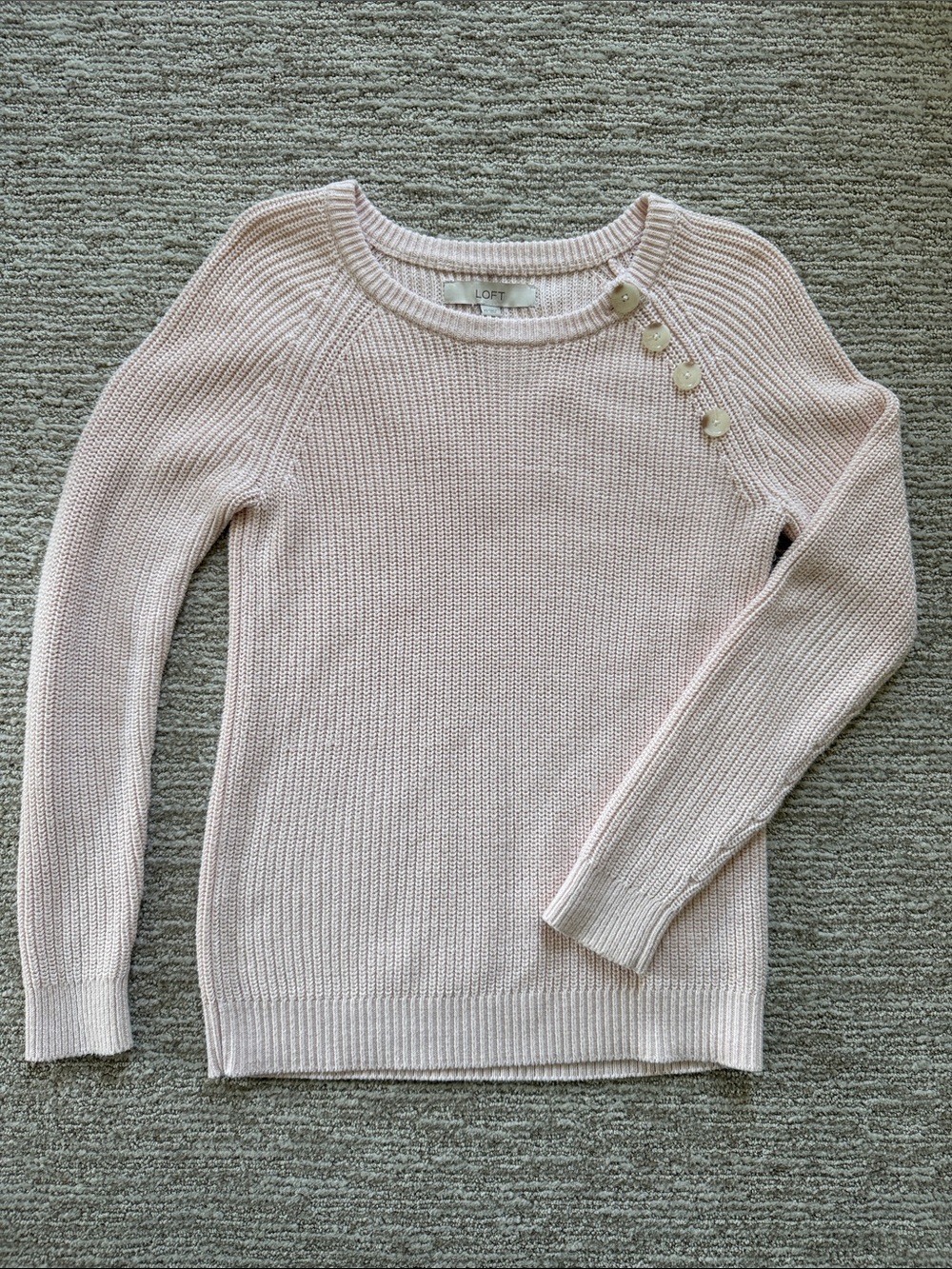 Ann Taylor Loft Petal Pink Women’s Cotton Crew Neck Sweater Size XS